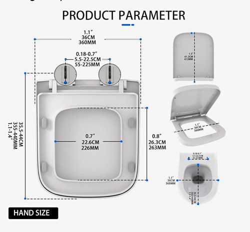Square white toilet seat - toilet, soft