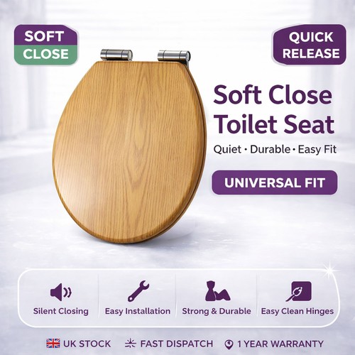 Oak effect mdf toilet - toilet, seat
