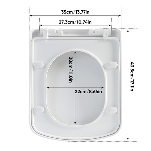 Soft close square toilet - soft, seat