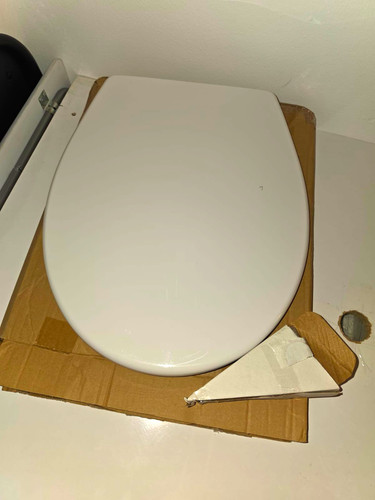 White oval toilet seat - oval,