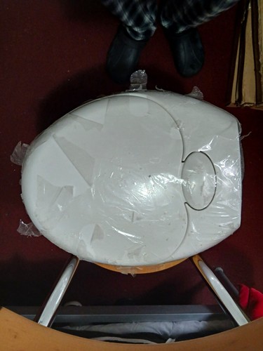White oval plastic - plastic, seat