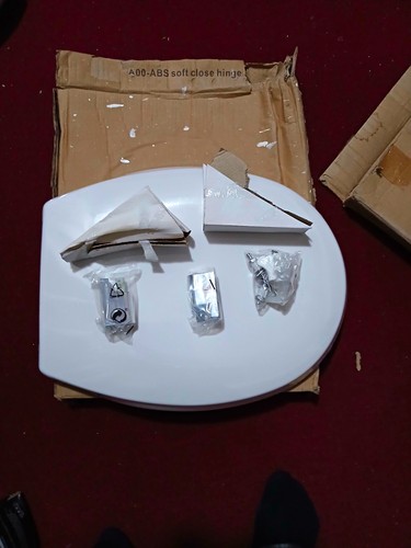 White shaped plastic toilet - plastic,