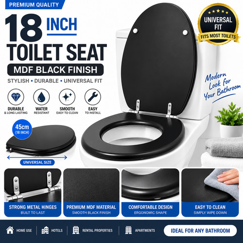 Mdf universal wooden toilet - 18"mdf,