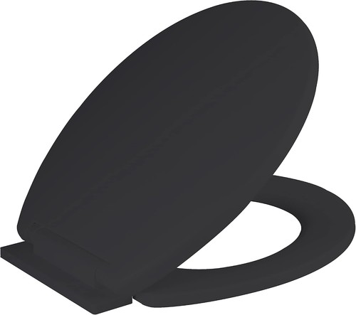 Ram black soft close toilet - black,