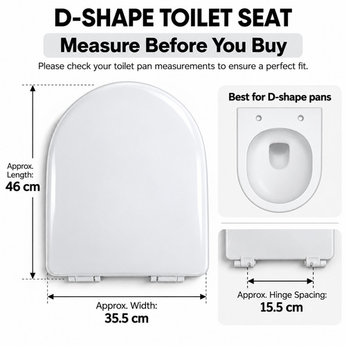 Shape toilet seat - d, in