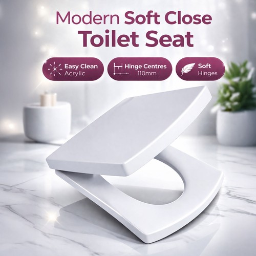 Square soft close toilet - square,