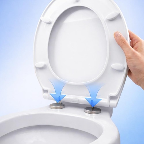 White soft close toilet - soft,