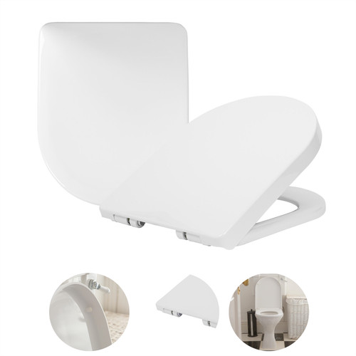 Soft close toilet seat - close, square